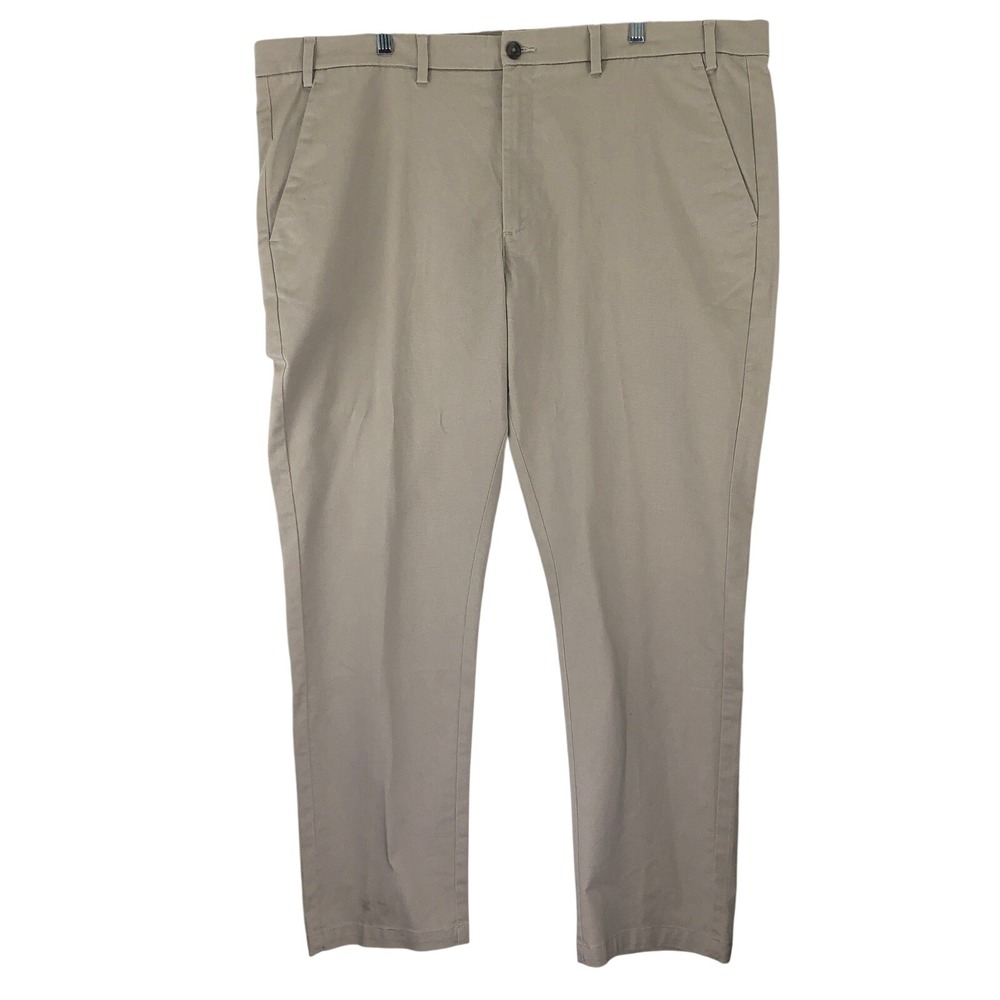St Johns Bay Mens TempFlex Khaki Chino Pants Straight Fit 48x32 Big & Tall New